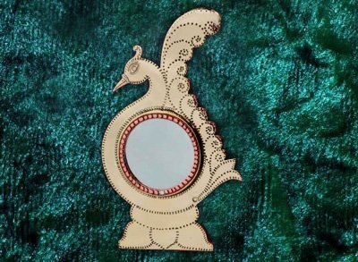 Aranmula Kannadi 2 inch Peacock Frame Metal Mirror for Decor and Gifting thumbnail 1